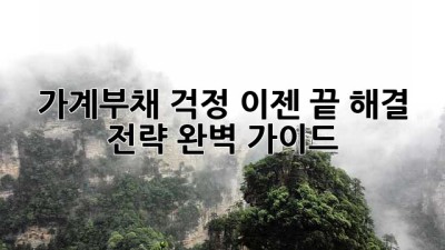 가계부채 걱정, 이젠 끝! 해결 전략 완벽 가이드