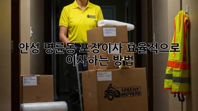 안성 명륜동 포장이사, 효율적으로 이사하는 방법!